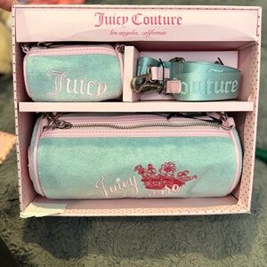 Juicy Couture Heritage Barrel Bag 3-Piece Gift Set Pastel Turquoise